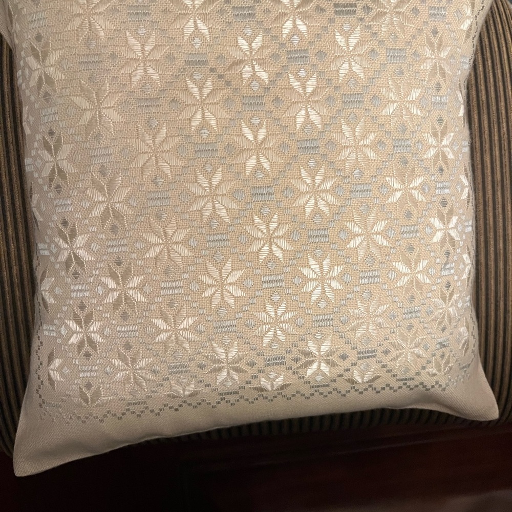 Elegant Cream Decorative Pillow 14 by 14 inches
